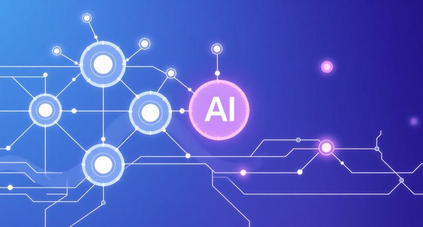 AI automation frameworks reduce errors through structured workflow systems and validation layers in a modern abstract digital illustration