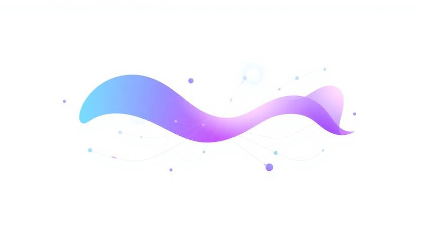 Abstract illustration representing AI content generation tools as a modern workflow system with interconnected nodes and flowing data lines in a minimal futuristic design.