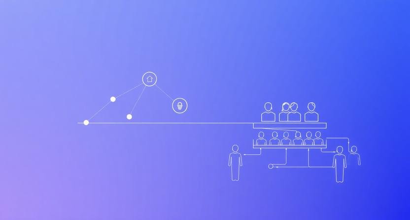 Scaling AI Workflows for Multi-Team Operations visual showing abstract AI systems and connected workflow networks across business teams