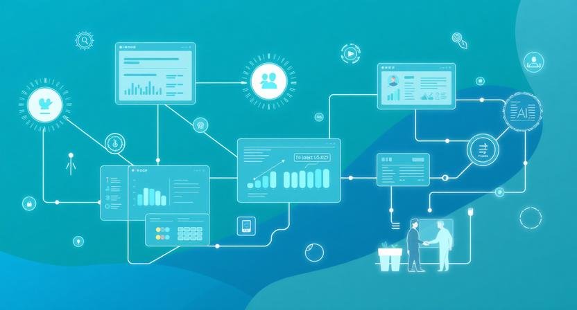 Customer retention automation with AI dashboard visual showing predictive customer insights and automated business workflows for scaling teams.