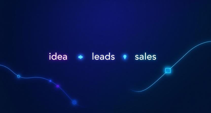AI monetization stack visualization showing abstract flow from idea to leads to sales using connected digital nodes and automation pathways representing a scalable business system.