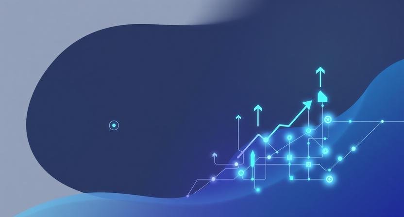 AI service business model illustration showing an abstract AI-powered system for scalable workflows, automation, and digital service growth for entrepreneurs