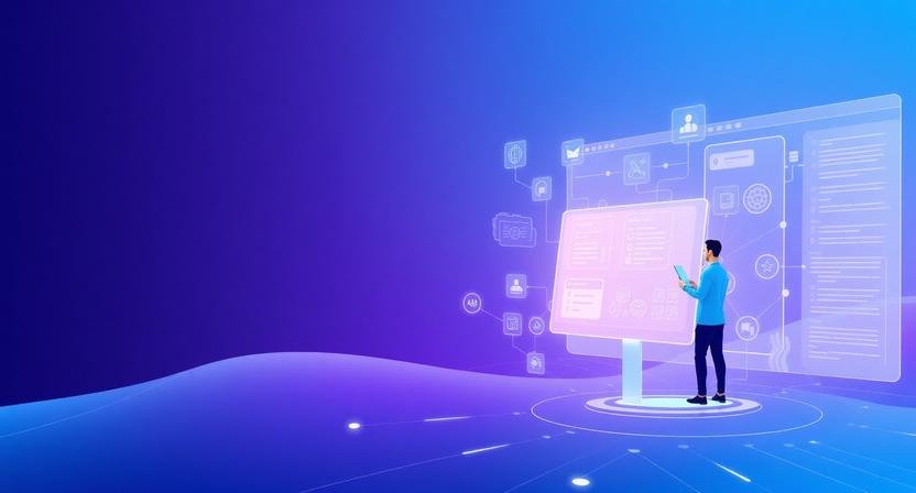 Entrepreneur using AI tools to build a digital product using AI through automated workflows, digital assets, and product creation systems