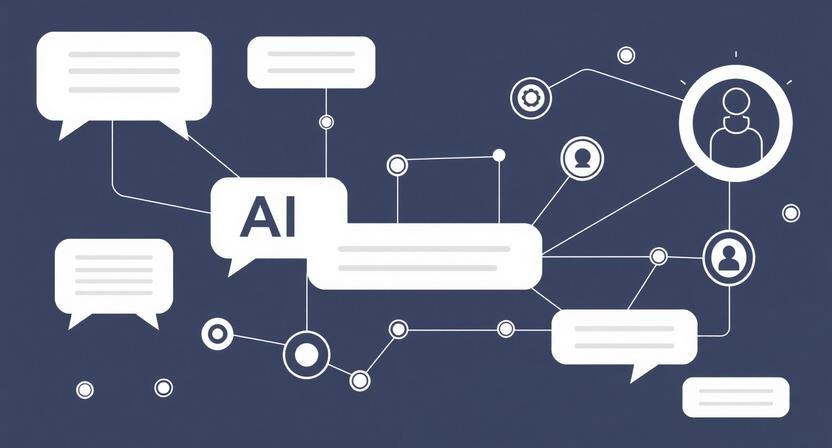 AI customer support automation system showing automated workflows, customer conversations, and human support collaboration