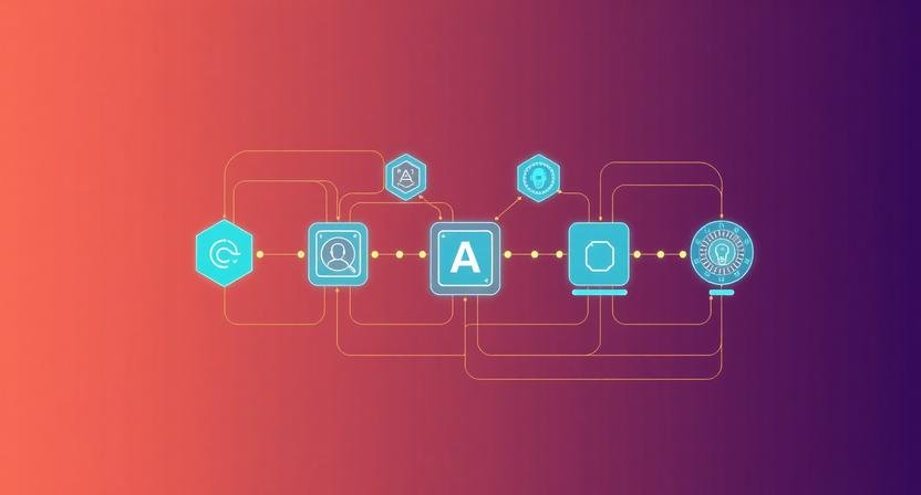 Building a Multi-Agent Workflow System Without Coding showing connected AI agents automating business workflows