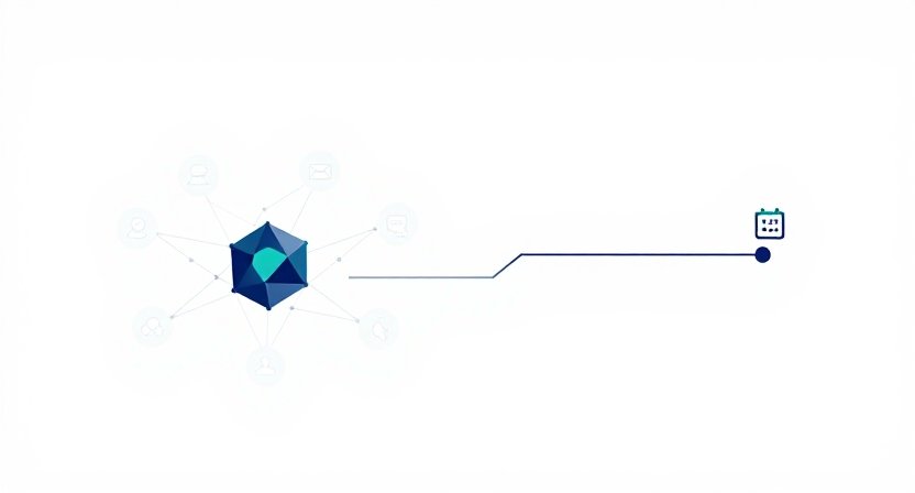 AI buying signals for small businesses illustrated through connected data points and a sales decision pathway