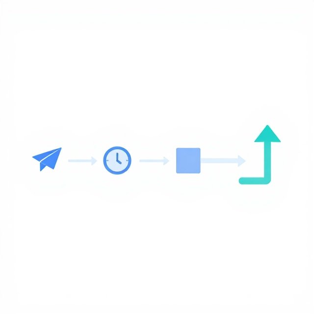 AI sales follow-up workflow illustrating send, wait, stop, and escalate decisions