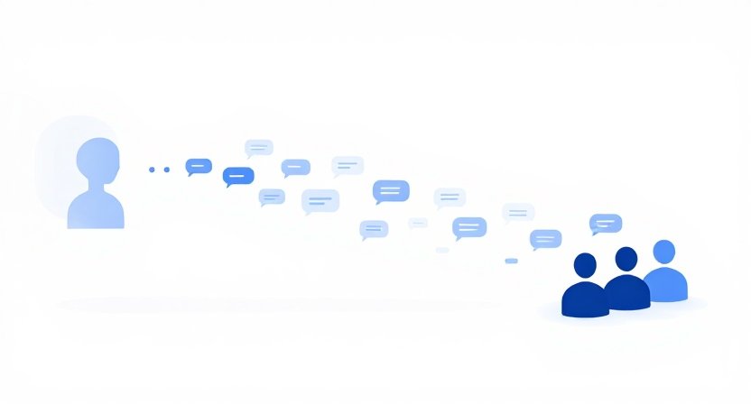 Abstract illustration of improving AI sales outreach effectiveness through targeted messaging and relevant customer engagement